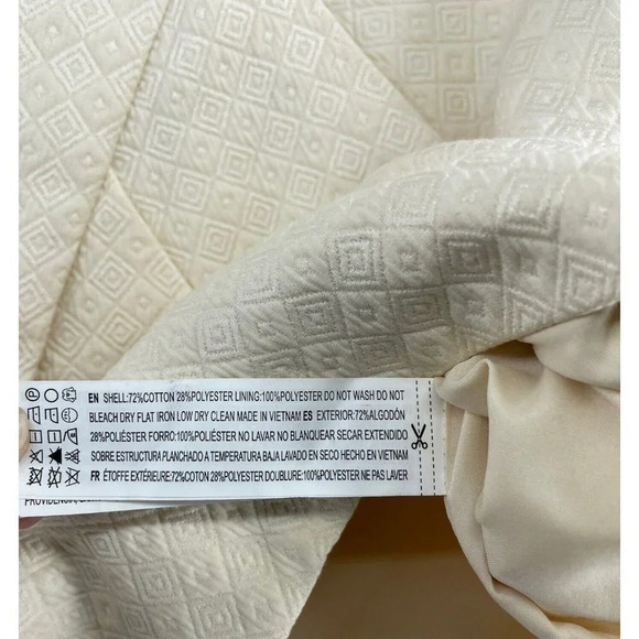 Forever21 Skirt Womens M Ivory Beige Jacquard Diamond Lined Mini Straight Pencil - Picture 8 of 9